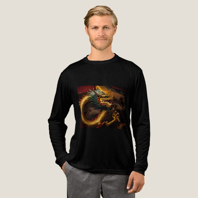 Drache Tri-Blend Shirt (Volle Vorderseite)