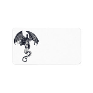 Drache-u. Klinge-Adressen-Etiketten Adressaufkleber