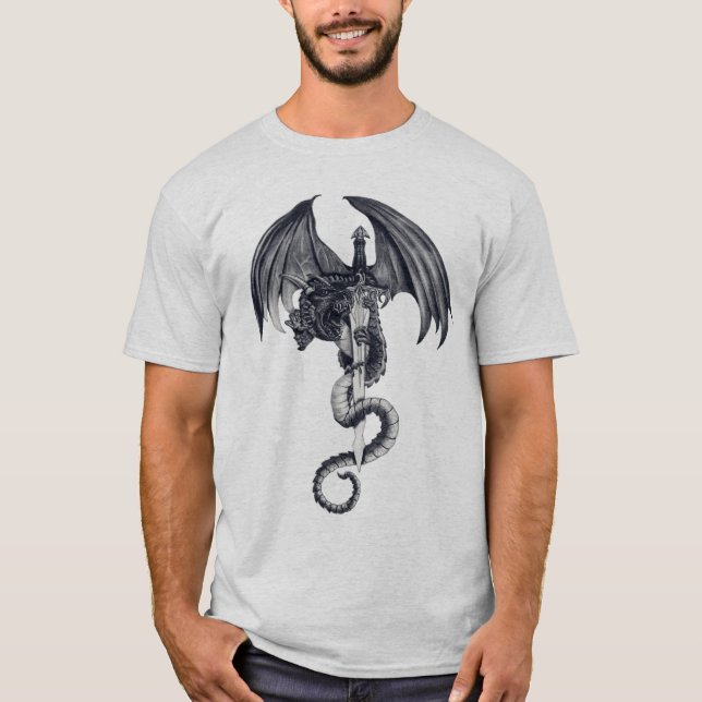 Drache-u. Klinge-T-Shirt T-Shirt (Vorderseite)