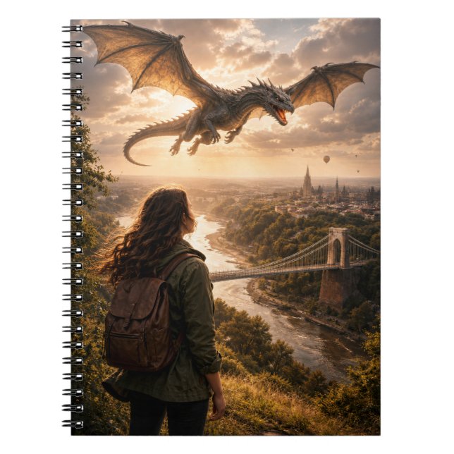 Drache über Clifton Suspension Bridge Notizblock (Vorderseite)