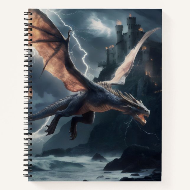 Drache über dem Schloss. Notizbuch (Vorderseite)