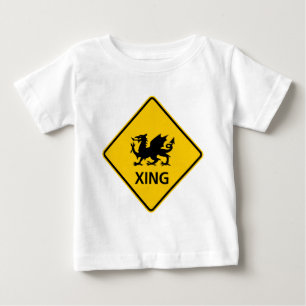 Drache-Überfahrt-Landstraßen-Zeichen Baby T-shirt