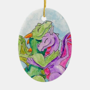 Drache-Umarmung Keramik Ornament