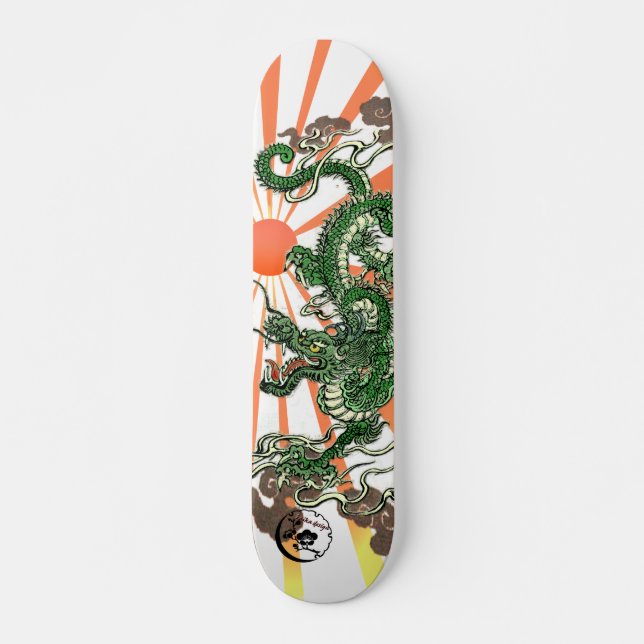 Drache und aufstrebende Sonne Skateboard (Vorne)