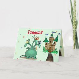 Drache und Burgkarte "Get Well" Karte