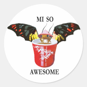 Drache und Chinesischer Cup Runder Aufkleber