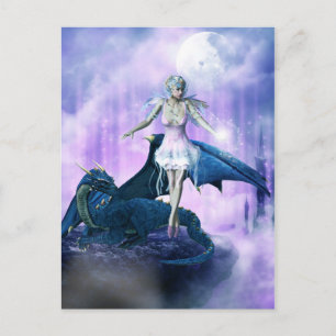 Drache und Fairy Postkarte