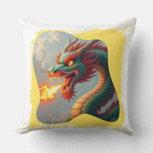 Drache und Feuer Wurfkissen Kissen