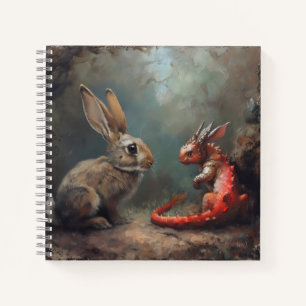 Drache und Kaninchen Fantasy Notizbuch