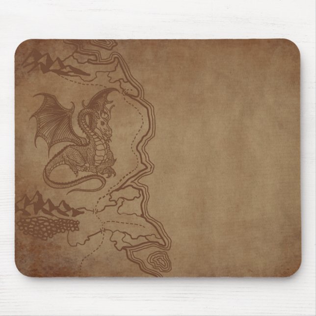Drache und Karte Mousepad (Vorne)