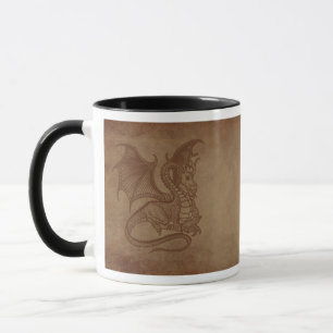 Drache und Karte Tasse