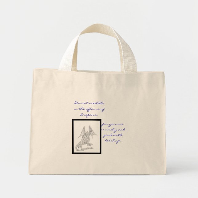 Drache und Ketschup Mini Stoffbeutel (Vorne)