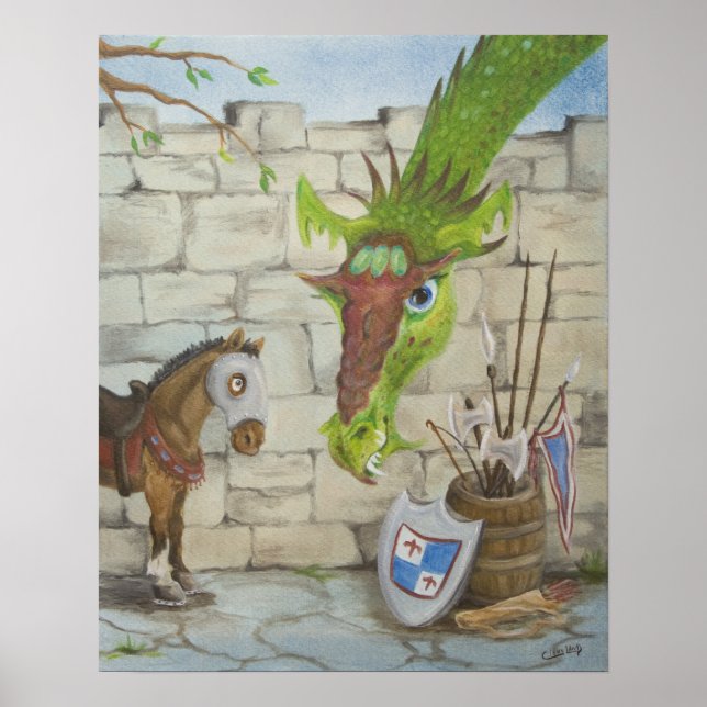Drache und Kriegspferd-Poster Poster (Vorne)