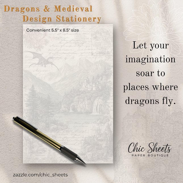 Drache und mittelalterlich inspiriertes Design  Briefpapier (Von Creator hochgeladen)