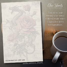 Drache und mittelalterlich inspiriertes Design Briefpapier