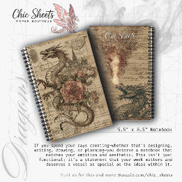 Drache und mittelalterliche Bildsprache 5,5"x8,5" Notizbuch