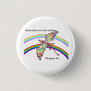 Drache und Regenbogen Button