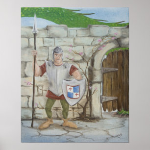 Drache und Ritterposter Poster