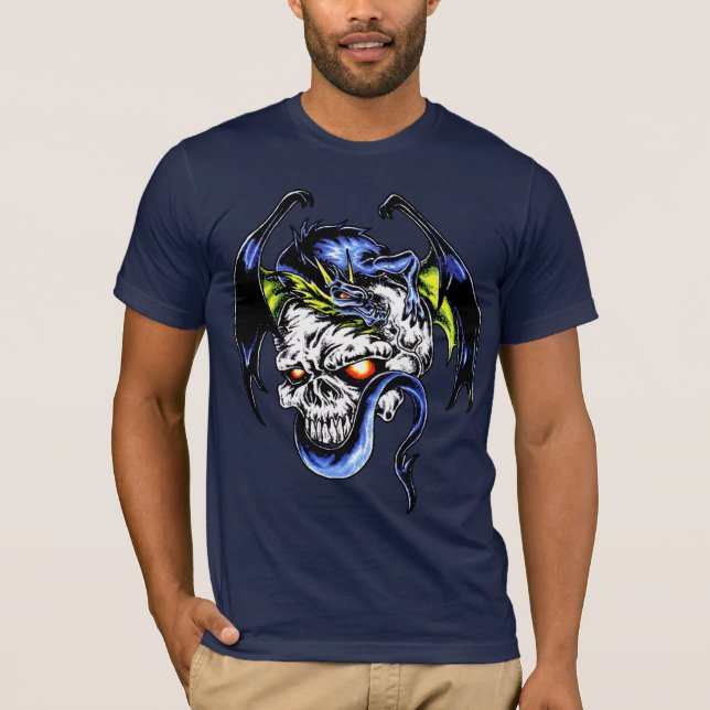 Drache und Schädel T-Shirt (Vorderseite)