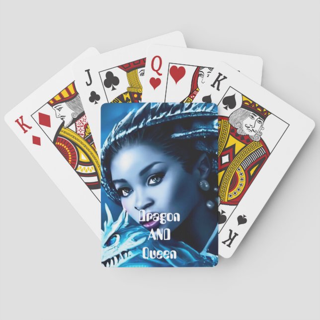 Drache und seine Königin - Klassische Spielkarten (Rückseite)
