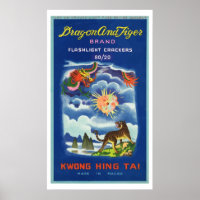 Drache und Tiger (Vintager chinesischer Feuerracke
