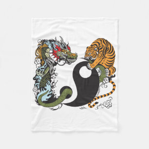 Drache und Tiger yin Yang-Symbol Fleecedecke