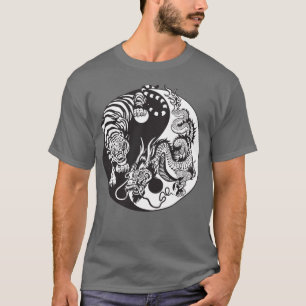 Drache und Tiger yin Yang-Symbol T-Shirt