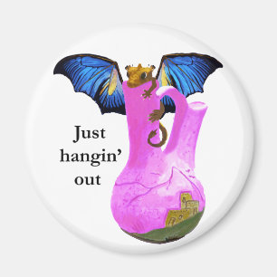 Drache und Vase Magnet