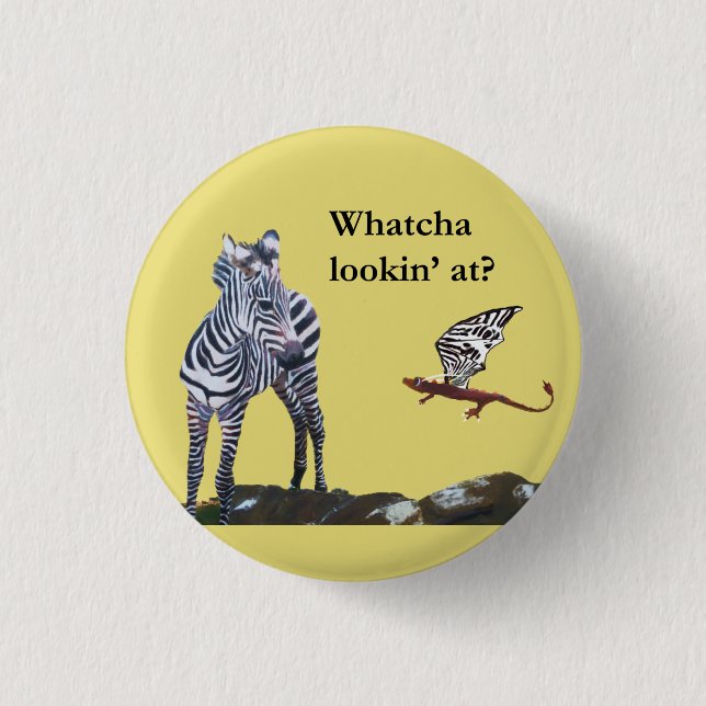 Drache und Zebra Button (Vorderseite)