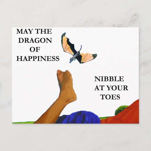 Drache und Zehen Postkarte (Vorderseite)