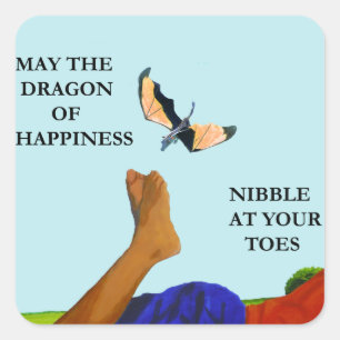 Drache und Zehen Quadratischer Aufkleber