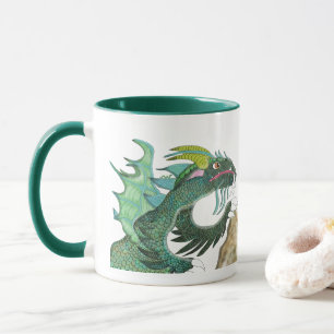 Drache Veractus und Leslie der Inchworm Tasse