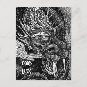 Drache 'Viel Glück' Postkarte