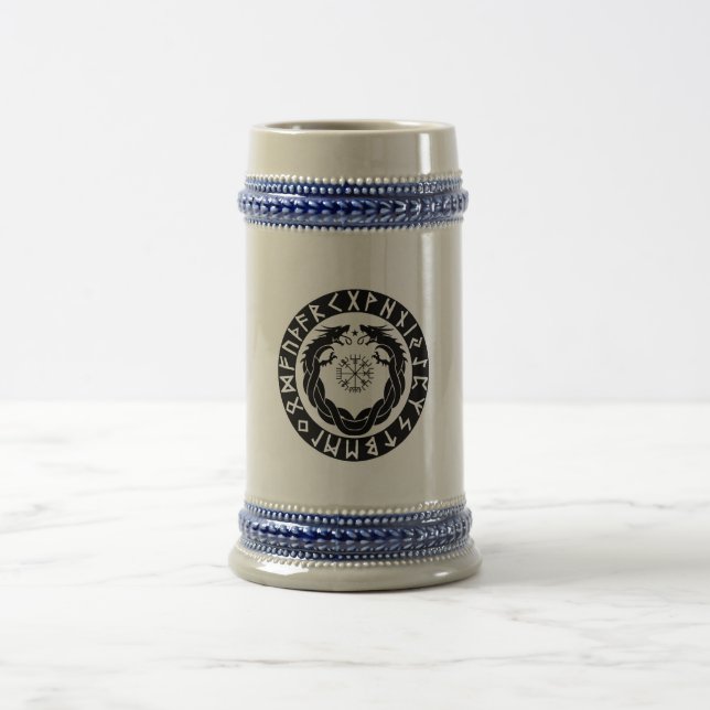 Drache Viking Rune Schutz Bierglas (Mittel)