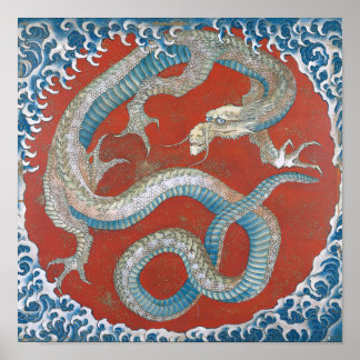 Drache von Katsushika Hokusai Poster