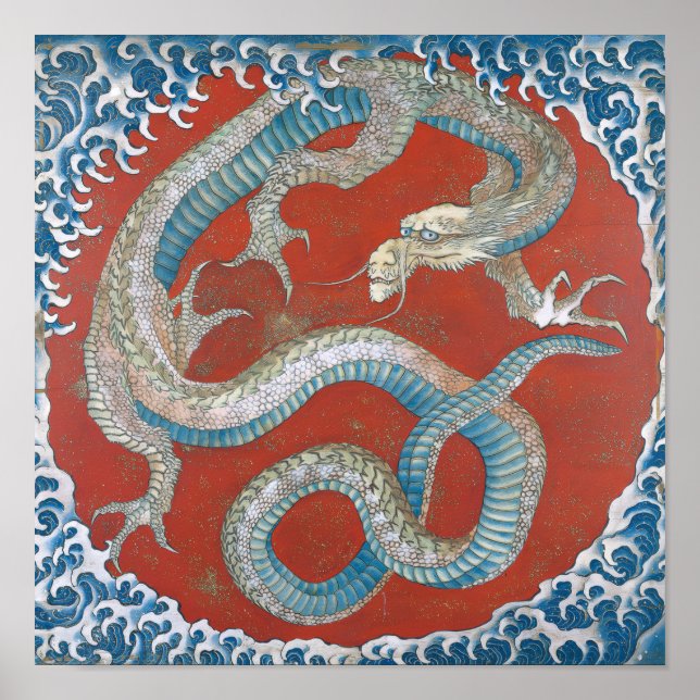 Drache von Katsushika Hokusai Poster (Vorne)