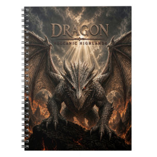 Drache Vulkanische Highlands Dark Cinema Notizblock
