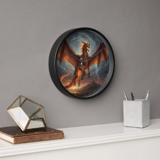 Drache Wanduhr