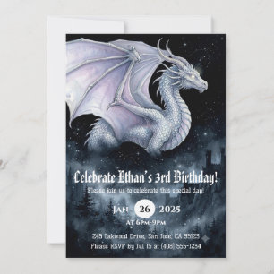 Drache Wasserfarbe Geburtstag Einladung