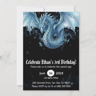 Drache Wasserfarbe Geburtstag Einladung