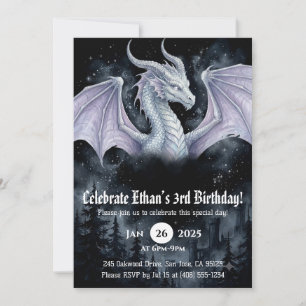 Drache Wasserfarbe Geburtstag Einladung