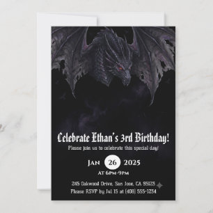 Drache Wasserfarbe Geburtstag Einladung