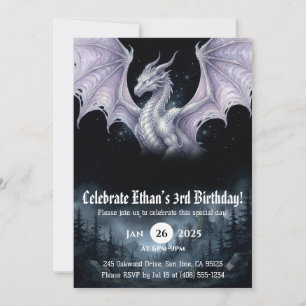 Drache Wasserfarbe Geburtstag Einladung