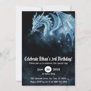 Drache Wasserfarbe Geburtstag Einladung