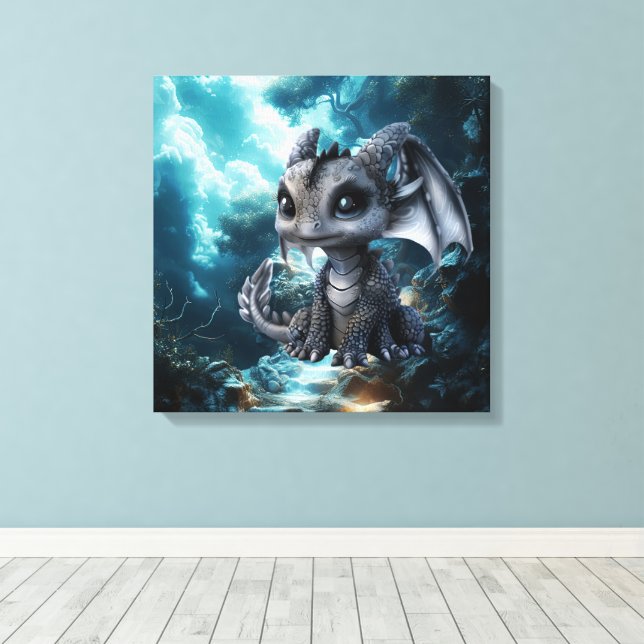 Drache Welt Leinwanddruck (Insitu (Holzboden))