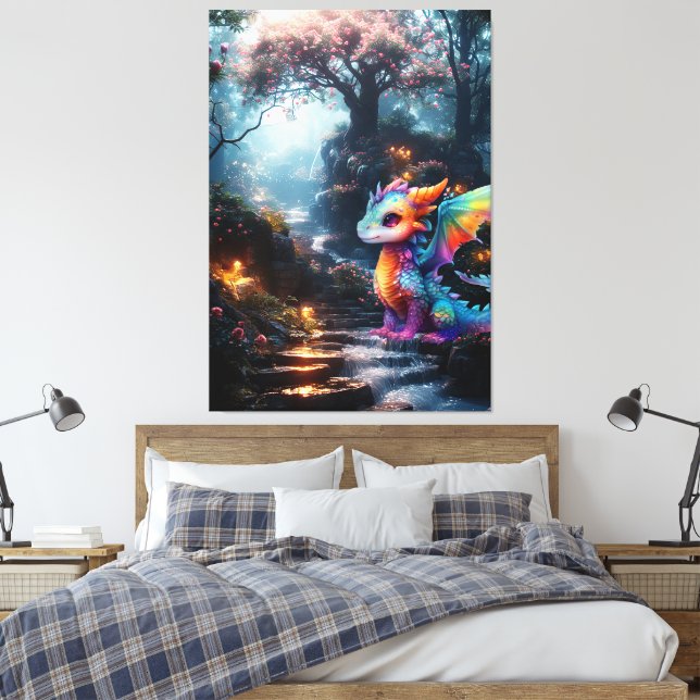 Drache Welt Leinwanddruck (Insitu (Schlafzimmer))