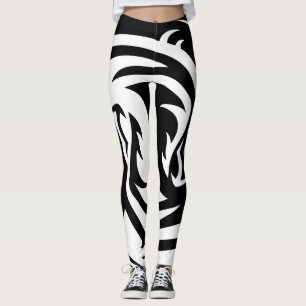Drache Yin und Yang in Schwarzweiss Leggings