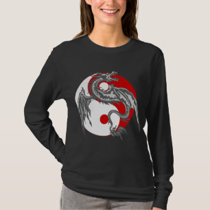 Drache Yin Yang Dunkelheits-T - Shirt