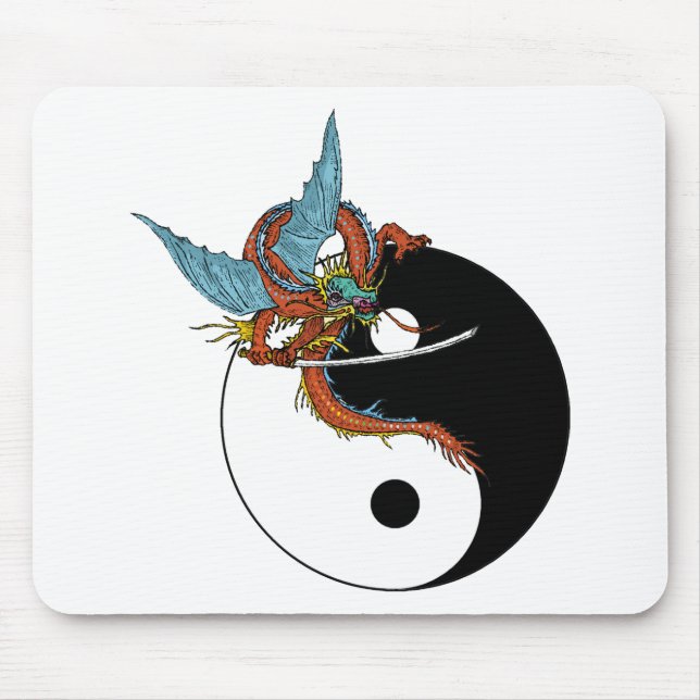 Drache Yin Yang Geschenk Mousepad (Vorne)