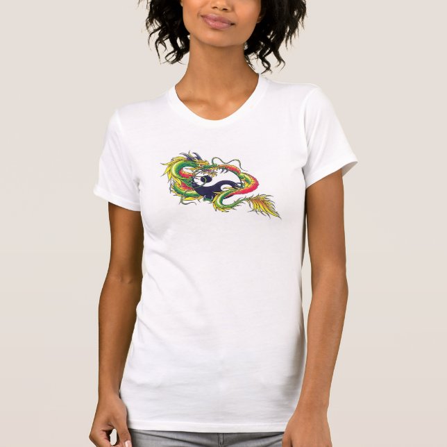 Drache yin Yang T-Shirt (Vorderseite)